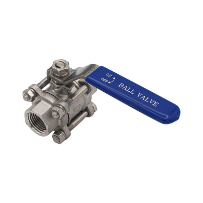 Stainless Steel 1/2" Female NPT 3-Piece Ball Valve -  Canuck Homebrew Supply, Canada