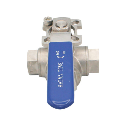 Stainless Steel 1/2" Female NPT L-Type 3-Way Ball Valve