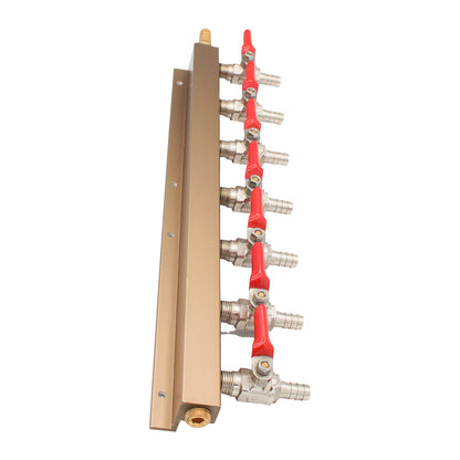 CO2 Gas Distributor 7 Way (Manifold) - 3/8" OD barbed Check Valves