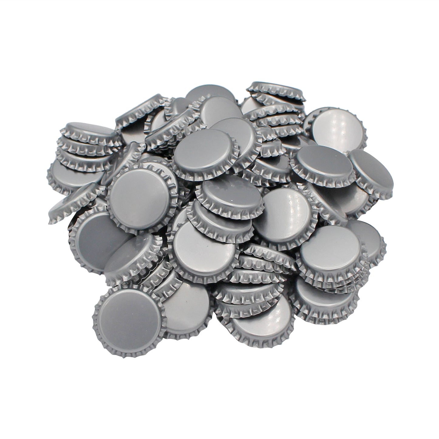 Silver Oxygen Barrier Pry-Off Crown Bottle Caps - Approx. 100