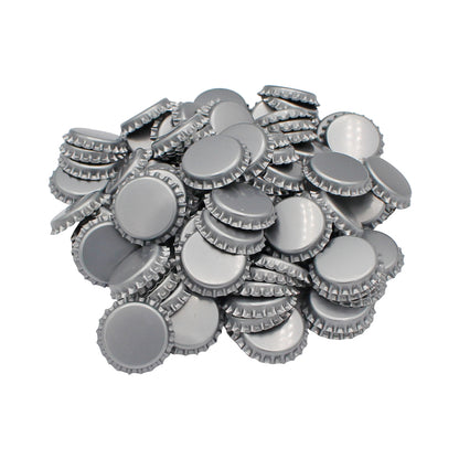 Silver Oxygen Barrier Pry-Off Crown Bottle Caps - Approx. 100