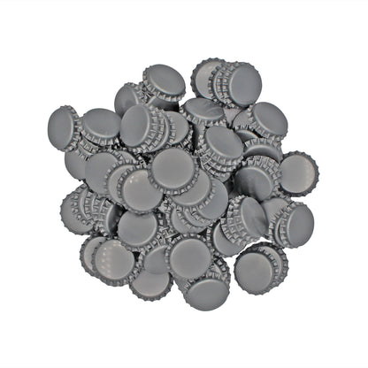 Silver Oxygen Barrier Pry-Off Crown Bottle Caps - Approx. 100