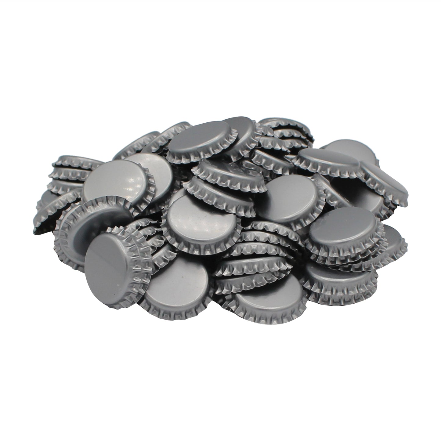 Silver Oxygen Barrier Pry-Off Crown Bottle Caps - Approx. 100