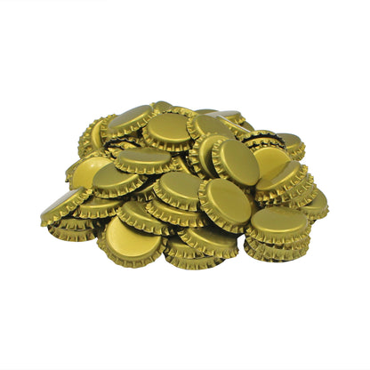 Gold Oxygen Barrier Pry-Off Crown Bottle Caps - Approx. 100