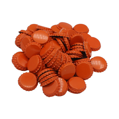 Orange Oxygen Barrier Pry-Off Crown Bottle Caps - Approx. 100
