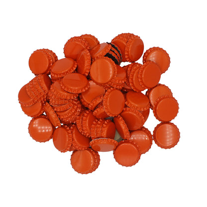 Orange Oxygen Barrier Pry-Off Crown Bottle Caps - Approx. 100