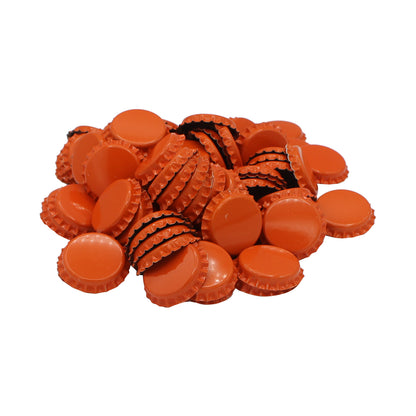 Orange Oxygen Barrier Pry-Off Crown Bottle Caps - Approx. 100