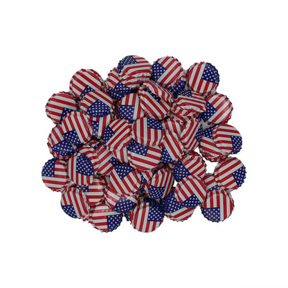 American Flag Crown Bottle Caps - Approx. 100