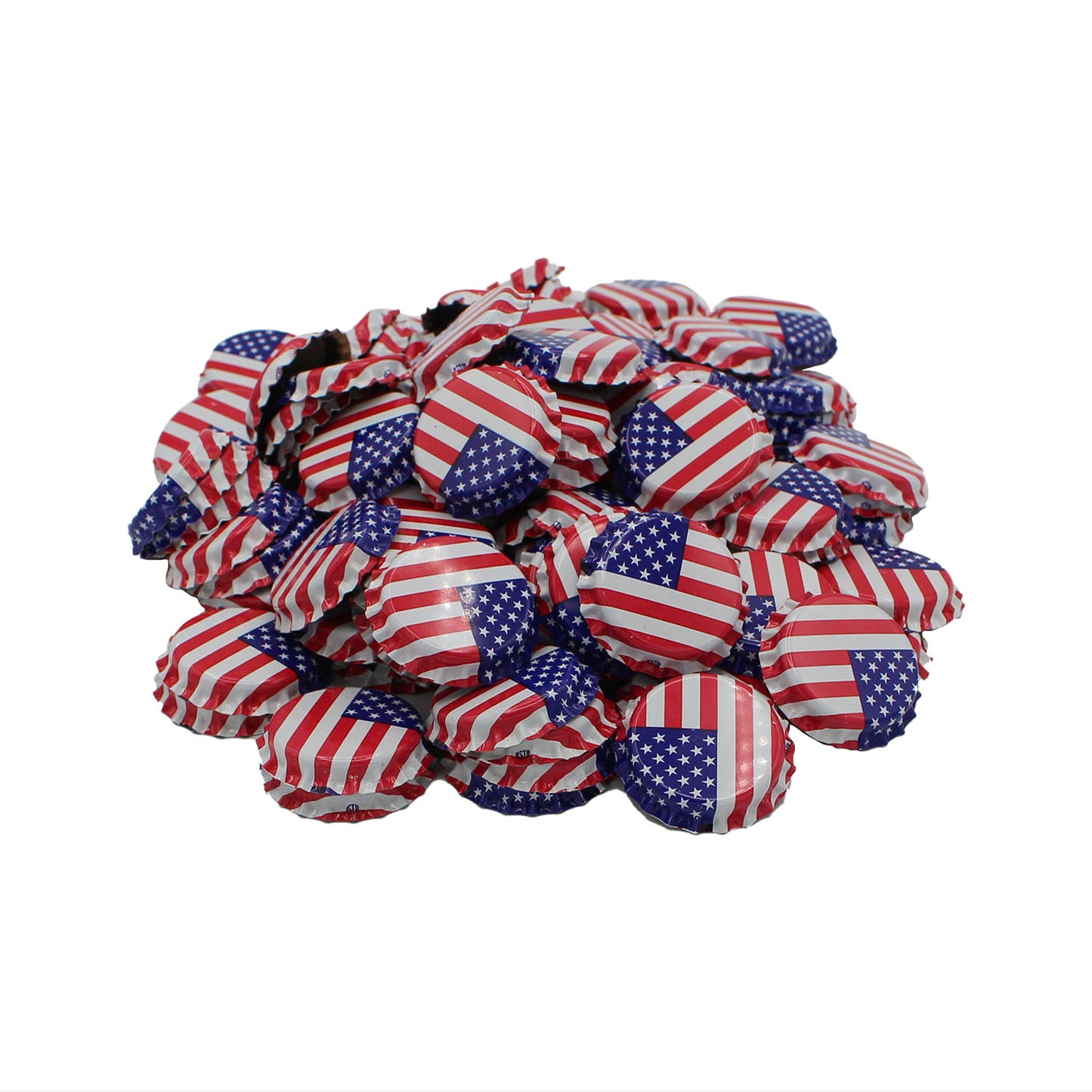 American Flag Crown Bottle Caps - Approx. 100