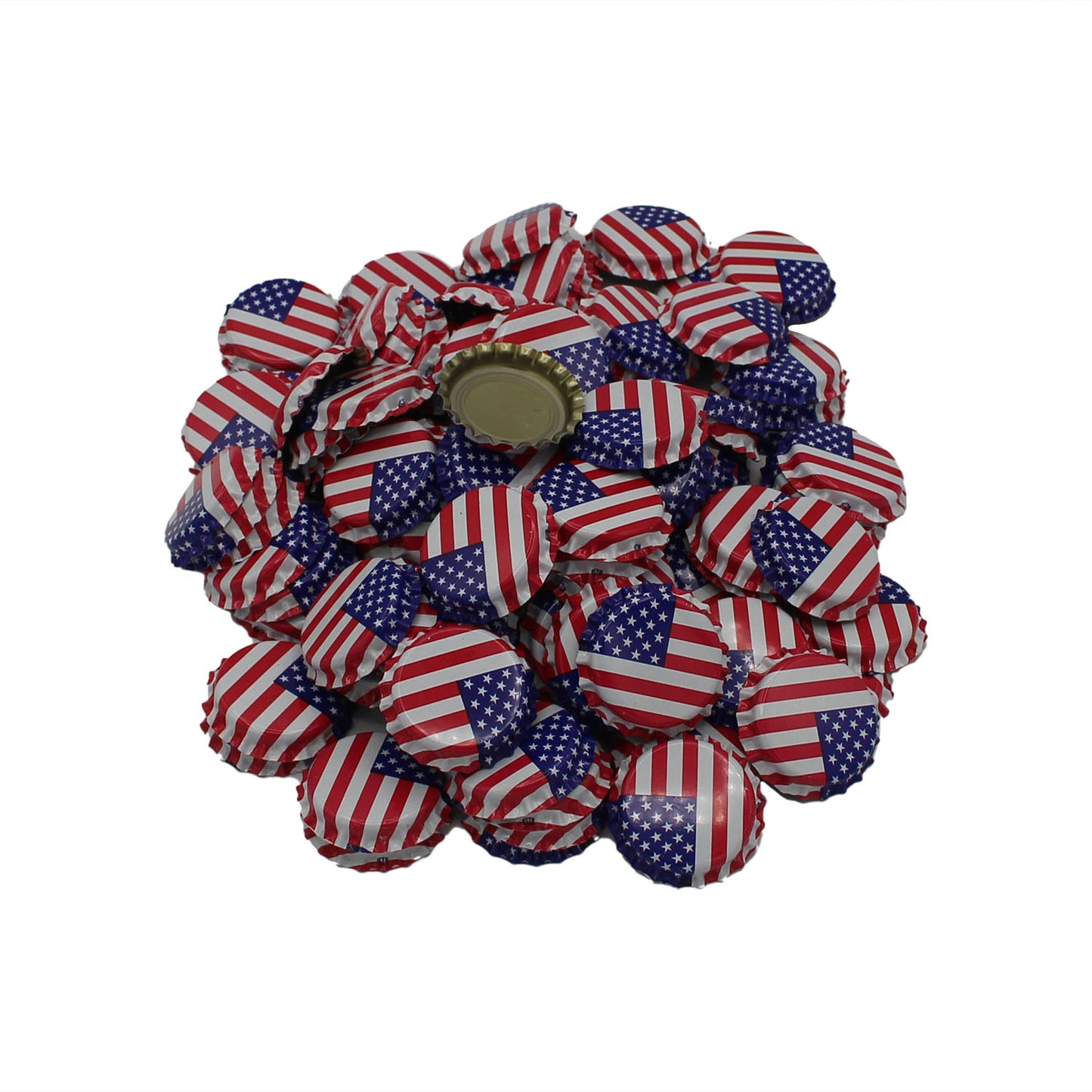 American Flag Crown Bottle Caps - Approx. 100