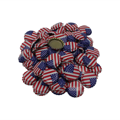 American Flag Crown Bottle Caps - Approx. 100