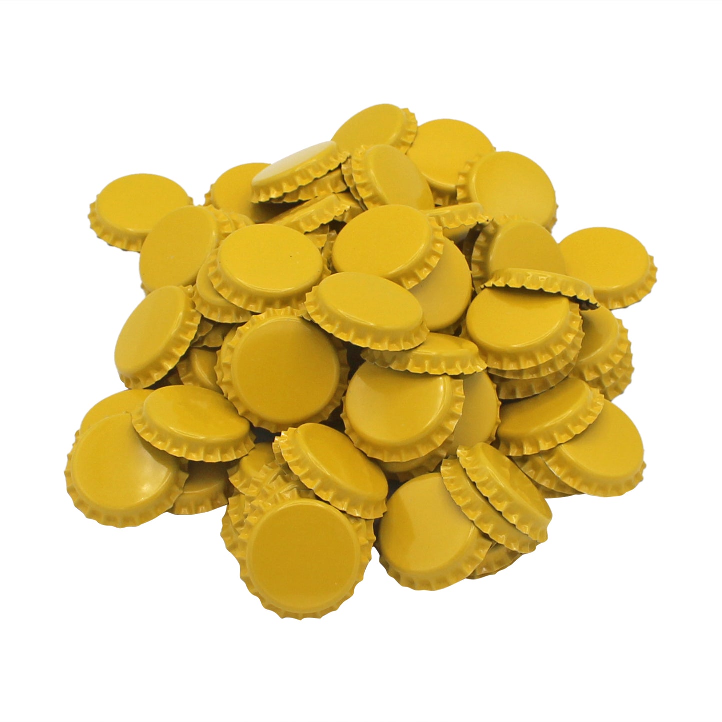 Yellow Oxygen Barrier Pry-Off Crown Bottle Caps - Approx. 100