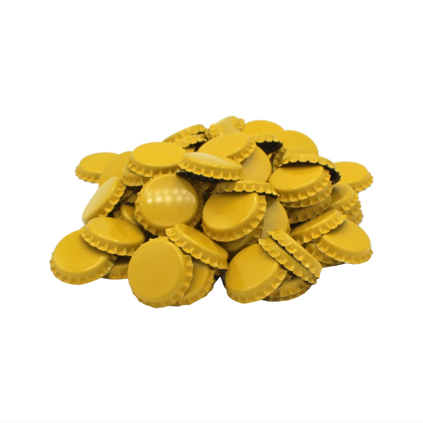 Yellow Oxygen Barrier Pry-Off Crown Bottle Caps - Approx. 100