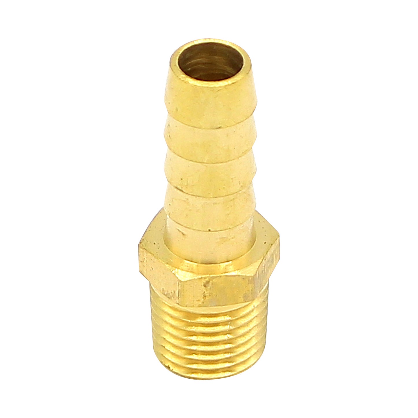 Brass 1/4" Male NPT to 3/8" Barb with Hex Nut