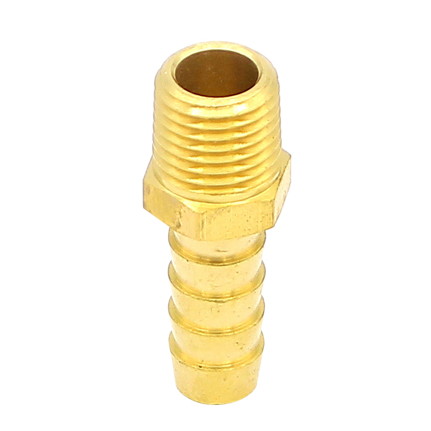 Brass 1/4" Male NPT to 3/8" Barb with Hex Nut