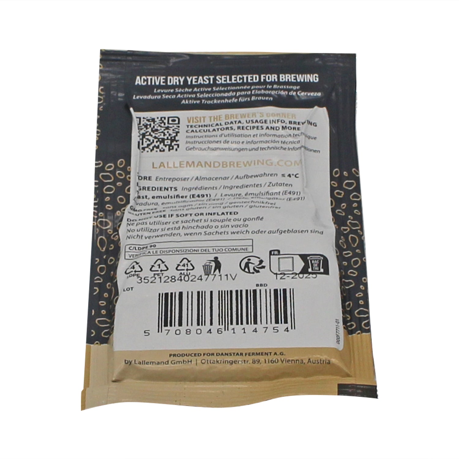 LalBrew BRY-97 American West Coast Dry Ale Yeast - Premium Dry Yeast (11 g) -  Canuck Homebrew Supply, Canada