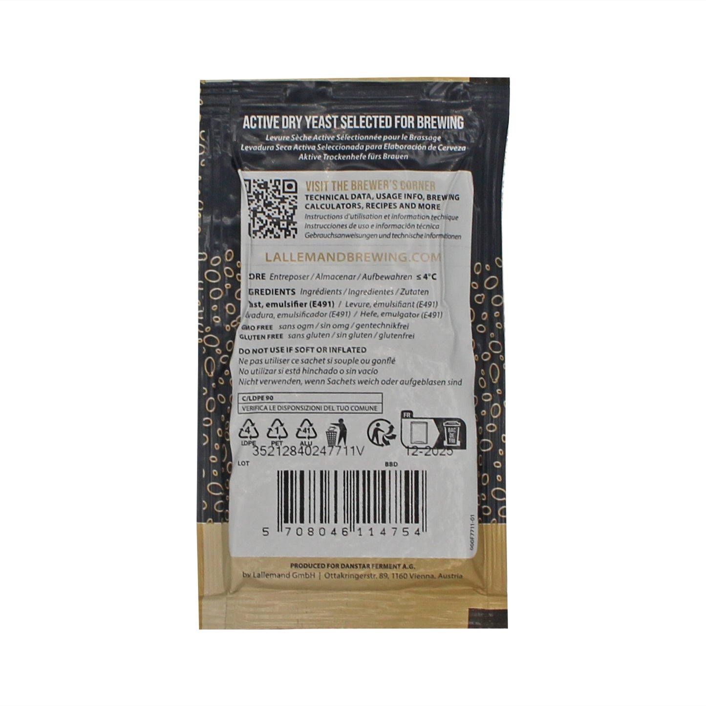 LalBrew BRY-97 American West Coast Dry Ale Yeast - Premium Dry Yeast (11 g) -  Canuck Homebrew Supply, Canada