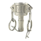 Camlock - Stainless Steel Type C - Female Camlock with 1/2" Barb