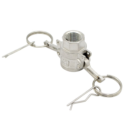 Stainless Steel 1/2" Type D Female Camlock - 1/2" Female NPT