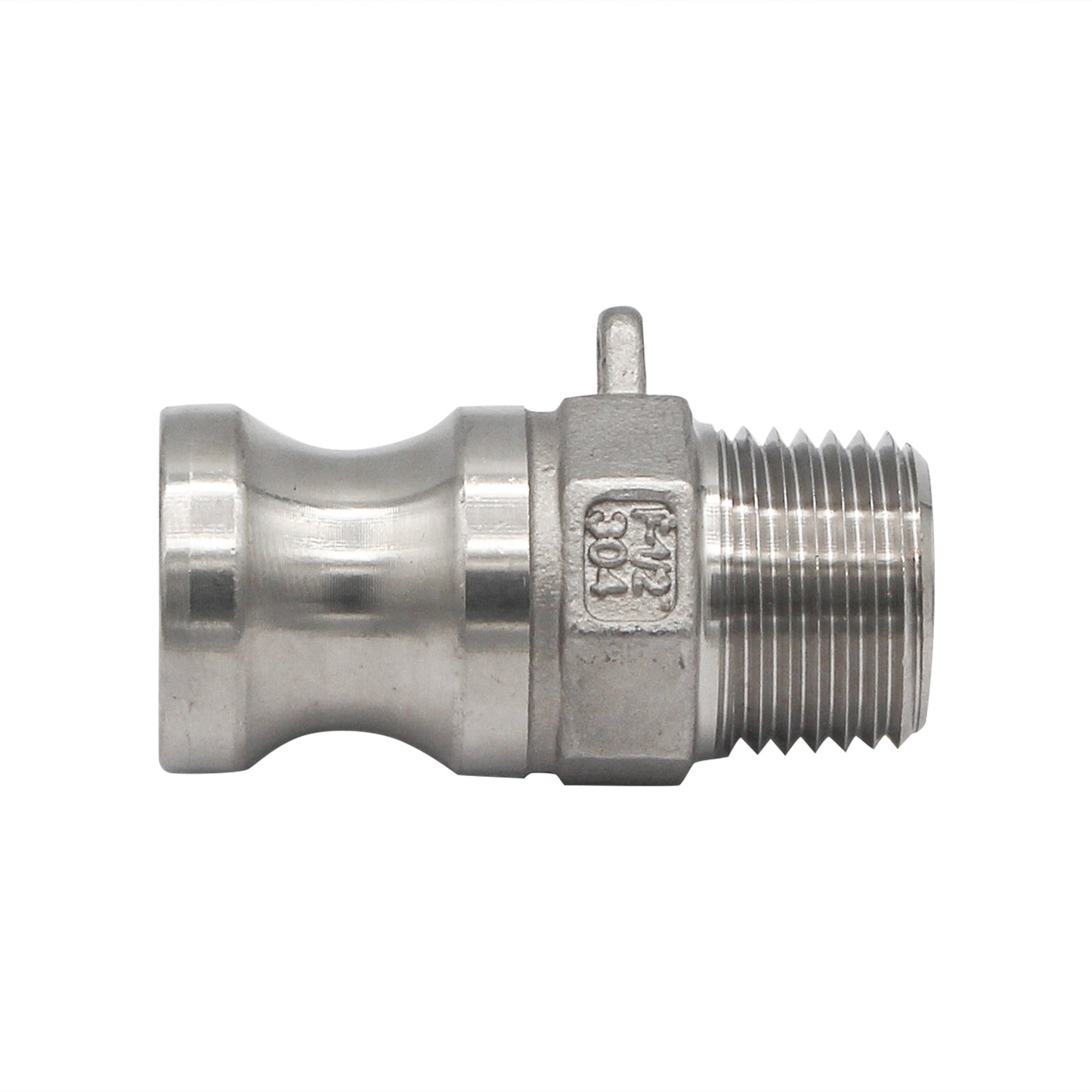 Stainless Steel 1/2" Type F Male Camlock - 1/2" Male NPT