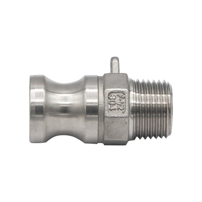 Stainless Steel 1/2" Type F Male Camlock - 1/2" Male NPT