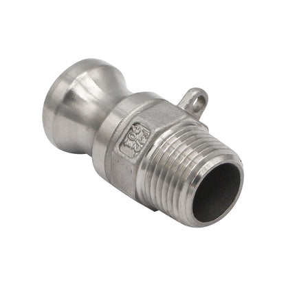 Stainless Steel 1/2" Type F Male Camlock - 1/2" Male NPT