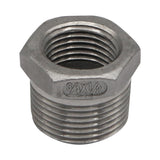 Stainless Steel Reducer Bushing - 3/4" to 1/2" Female NPT