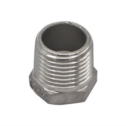 1/2" Male NPT X 1/4" Female NPT Reducer Bushing - 304 Stainless Steel Pipe Fitting