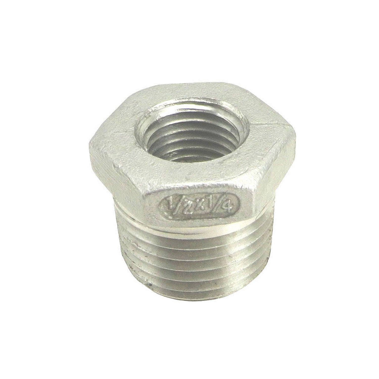 1/2" Male NPT to 1/4" Female NPT Stainless Steel Reducer Bushing