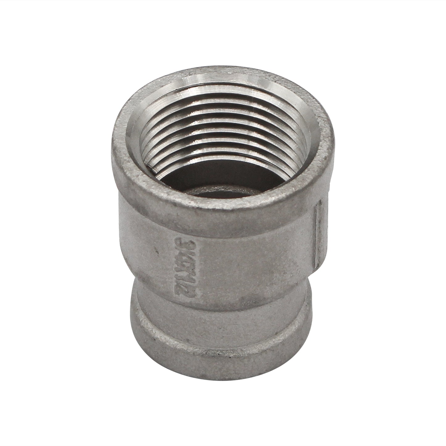 3/4" Female NPT X 1/2" Female NPT Reducing Coupler - 304 Stainless Steel Pipe Fitting