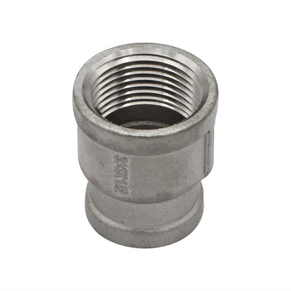 3/4" Female NPT X 1/2" Female NPT Reducing Coupler - 304 Stainless Steel Pipe Fitting