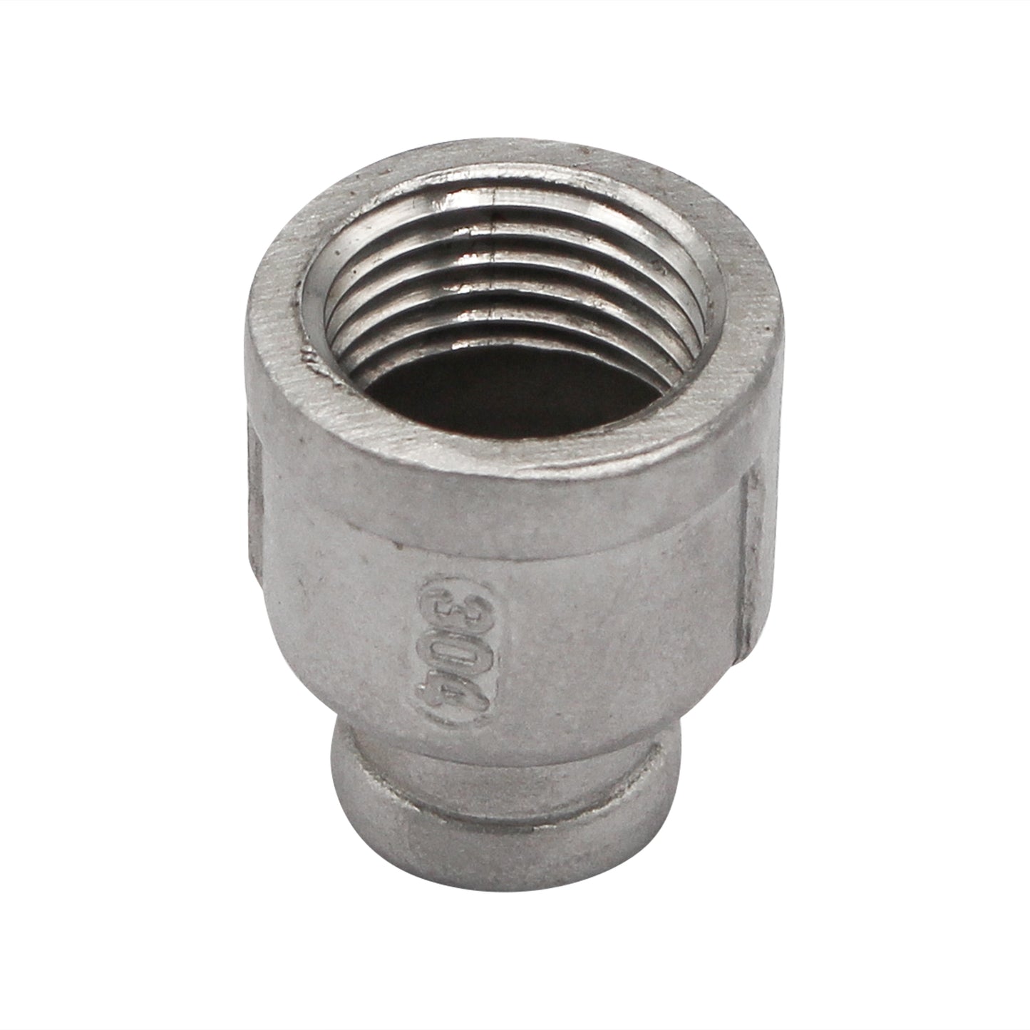 1/2" Female NPT X 1/4" Female NPT Reducing Coupler - 304 Stainless Steel Pipe Fitting