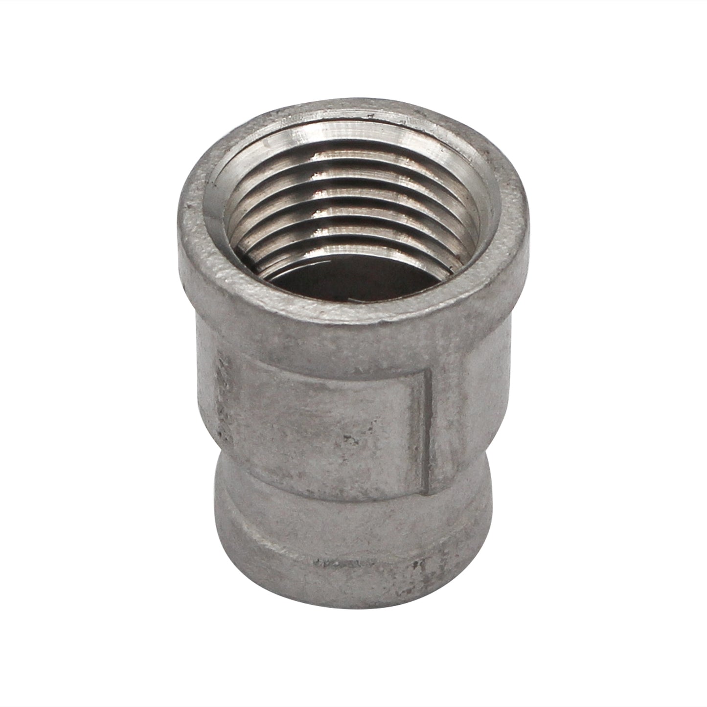 1/2" Female NPT X 3/8" Female NPT Reducing Coupler - 304 Stainless Steel Pipe Fitting