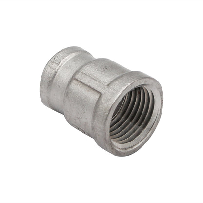 1/2" Female NPT X 3/8" Female NPT Reducing Coupler - 304 Stainless Steel Pipe Fitting