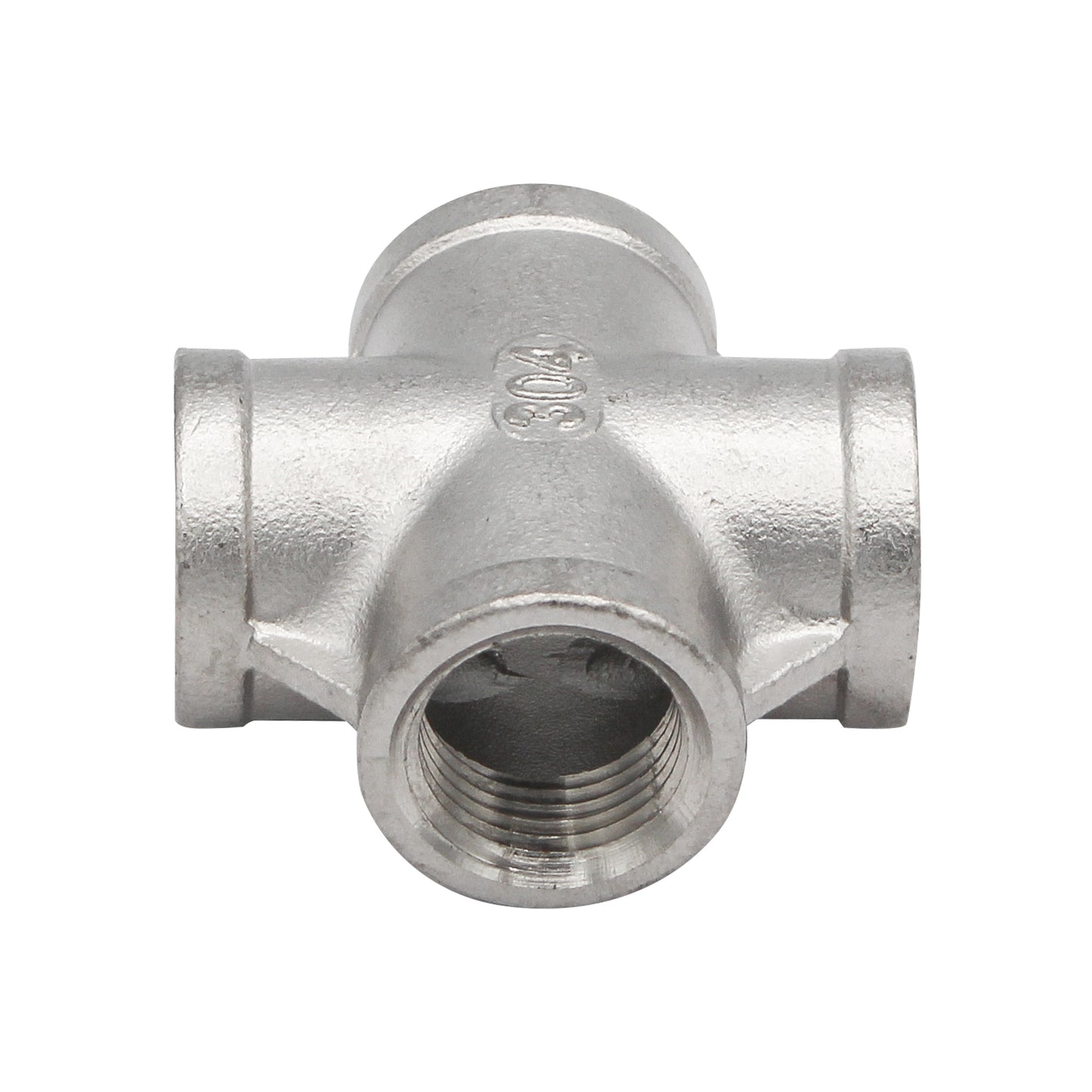 1/2" Female NPT Cross - 304 Stainless Steel Pipe Fitting