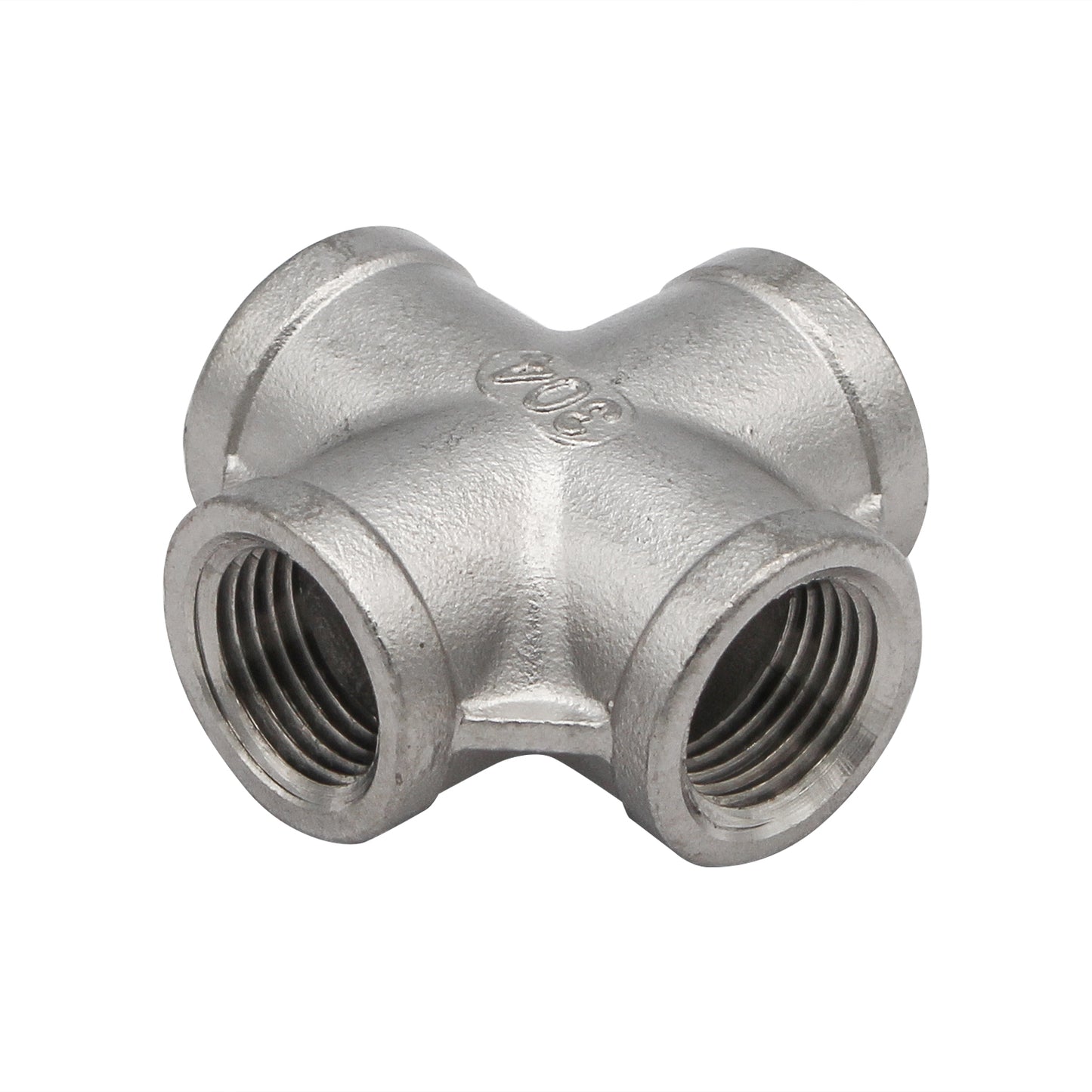 1/2" Female NPT Cross - 304 Stainless Steel Pipe Fitting