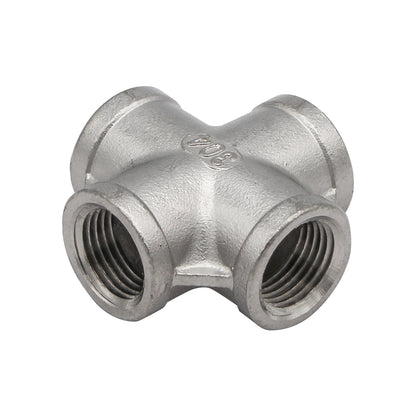 1/2" Female NPT Cross - 304 Stainless Steel Pipe Fitting