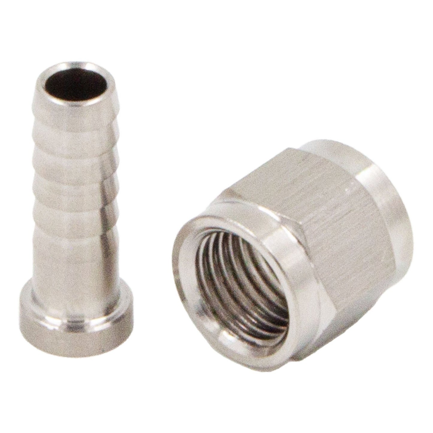 Stainless Steel Swivel Nut - 1/4" FFL X 1/4" OD Barb