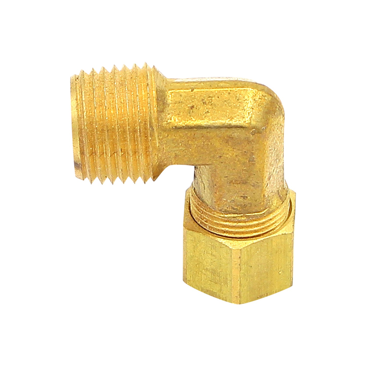 1/2" Compression X 1/2" Male NPT 90 Degree Elbow - Brass Pipe Fitting