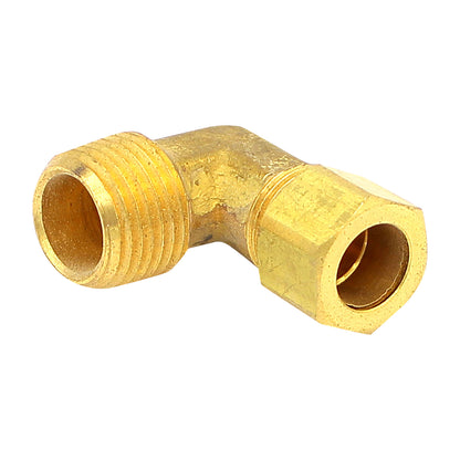 1/2" Compression X 1/2" Male NPT 90 Degree Elbow - Brass Pipe Fitting