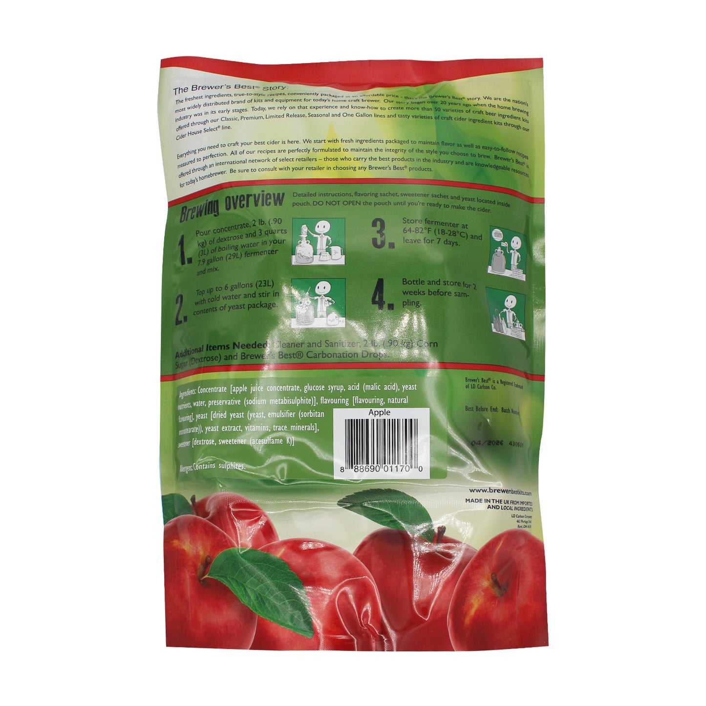 Cider House Craft Apple Cider Recipe Kit - Makes Approx. 6 Gallons (23 liters)