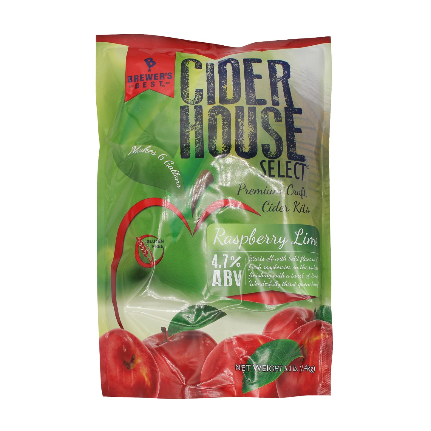 Cider House Craft Raspberry Lime Cider Recipe Kit - Makes Approx. 6 Gallons (23 liters)