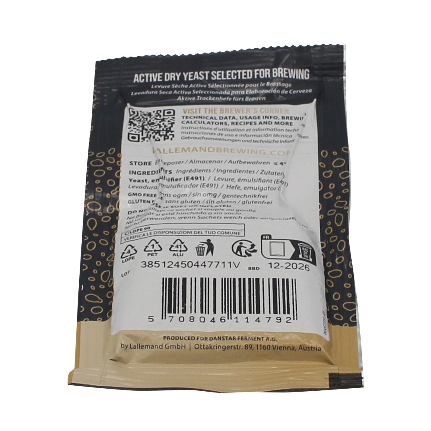 LalBrew Abbaye Belgian Dry Ale Yeast - Premium Dry Yeast (11 g)