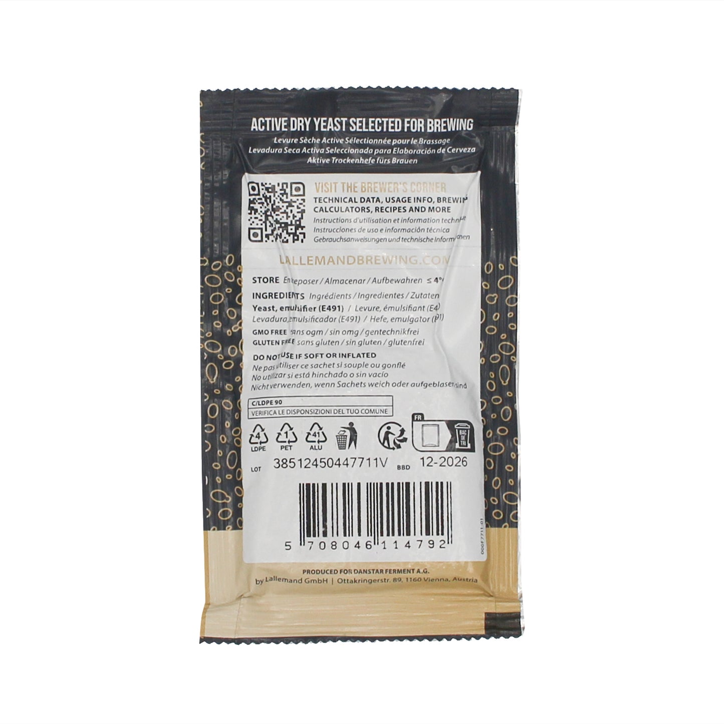 LalBrew Abbaye Belgian Dry Ale Yeast - Premium Dry Yeast (11 g)