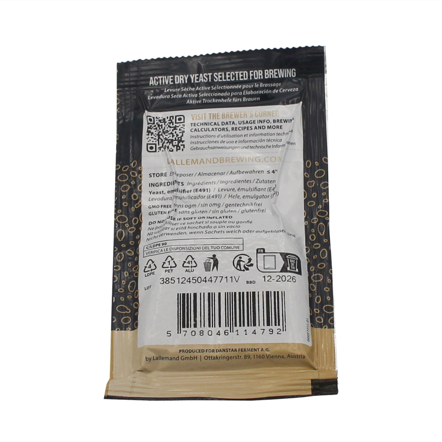 LalBrew Abbaye Belgian Dry Ale Yeast - Premium Dry Yeast (11 g)