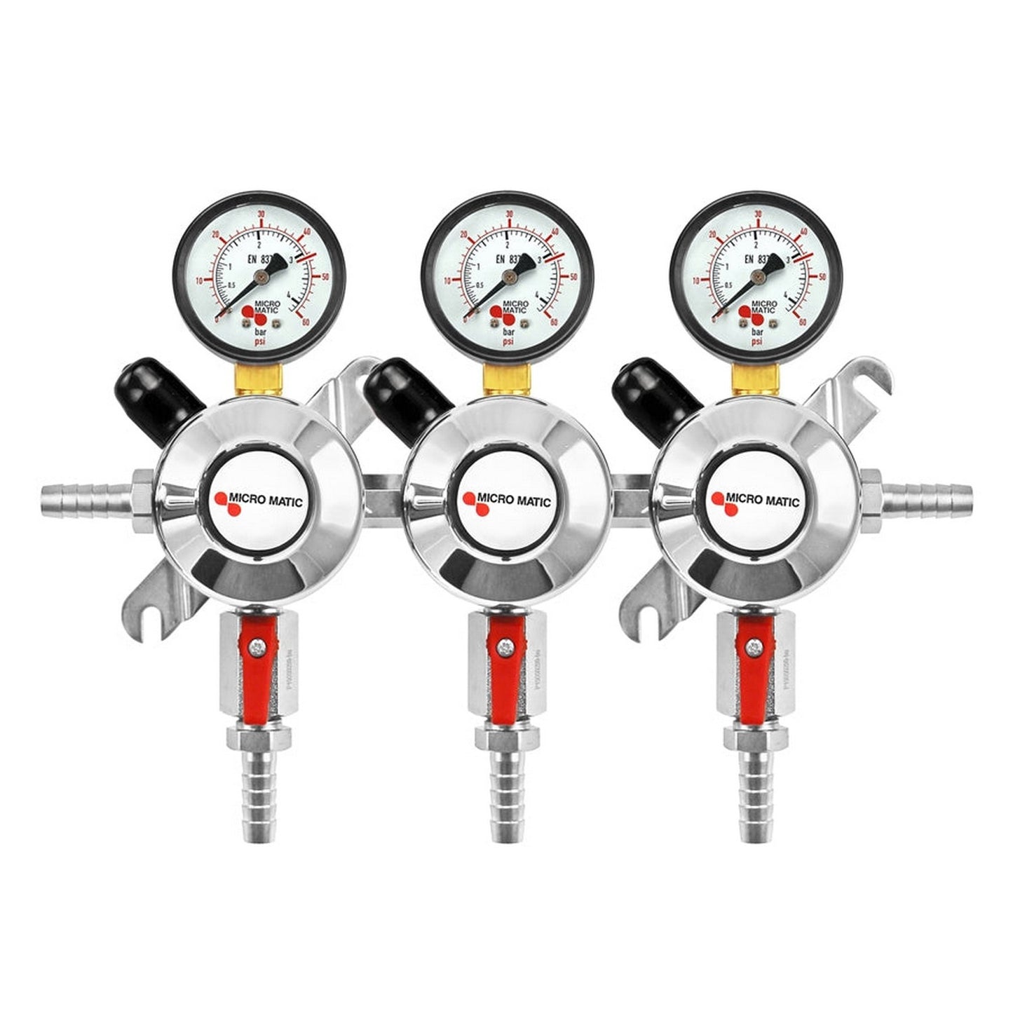 Micro Matic Premium Secondary Triple CO2 Regulator (60 PSI) [1163]