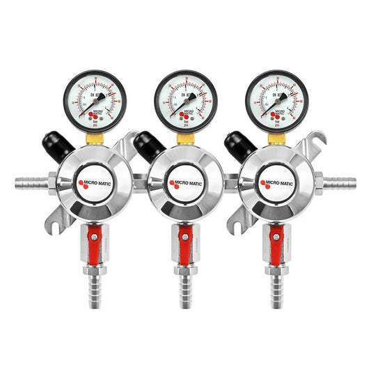 Micro Matic Premium Secondary Triple CO2 Regulator (60 PSI) [1163]