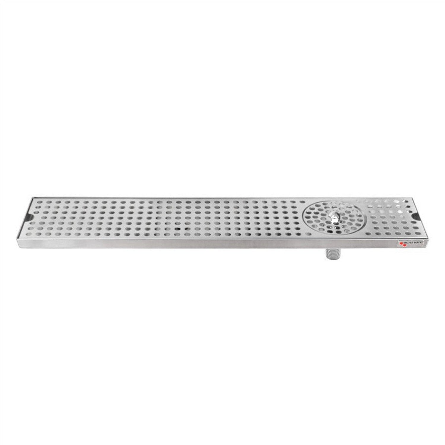 Micro Matic Stainless Steel Drip Tray – Countertop w/ Spray Glass Rinser & Drain – 24” x 5” x 3/4” 