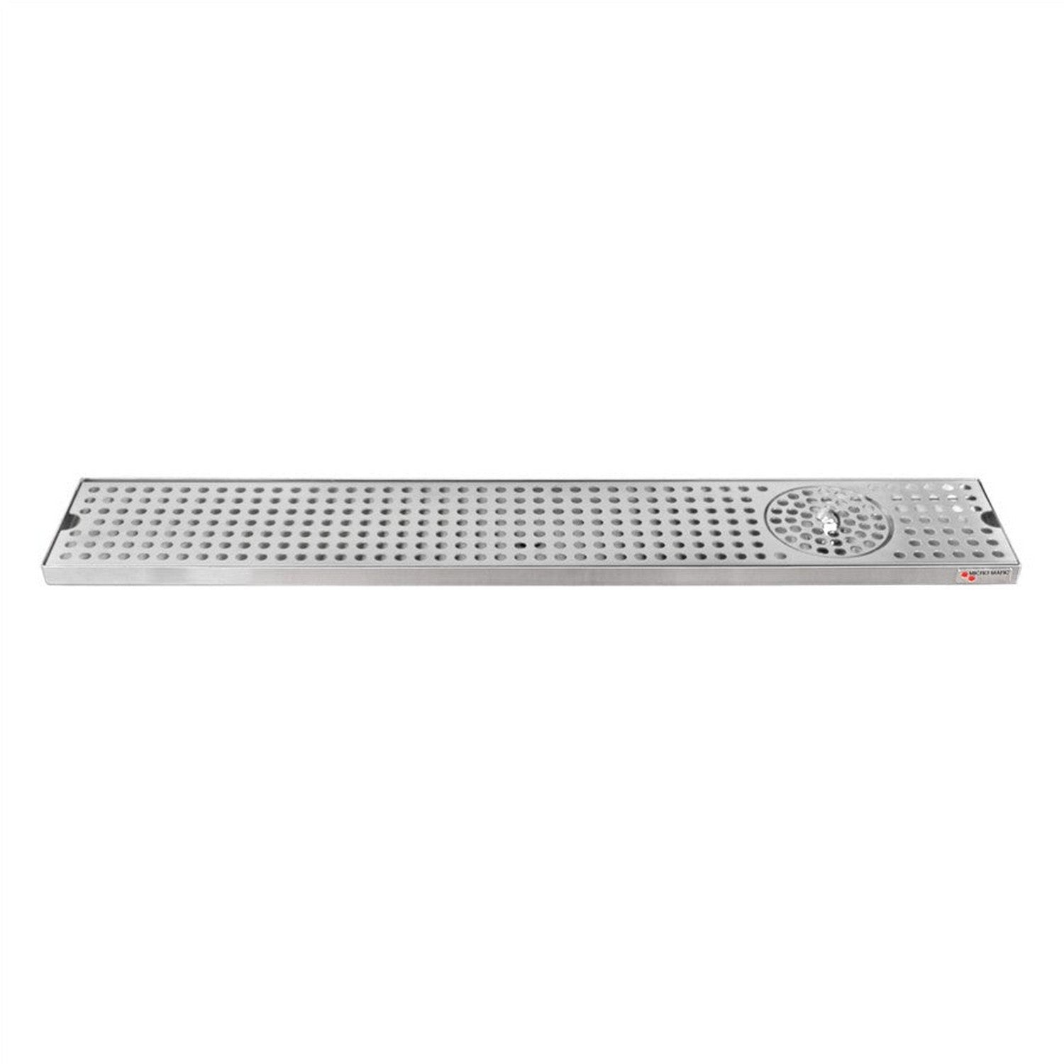 Micro Matic Stainless Steel Drip Tray – Countertop w/ Spray Glass Rinser & Drain – 30” x 5” x 3/4” 