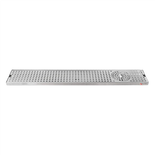 Micro Matic Stainless Steel Drip Tray – Countertop w/ Spray Glass Rinser & Drain – 30” x 5” x 3/4” 